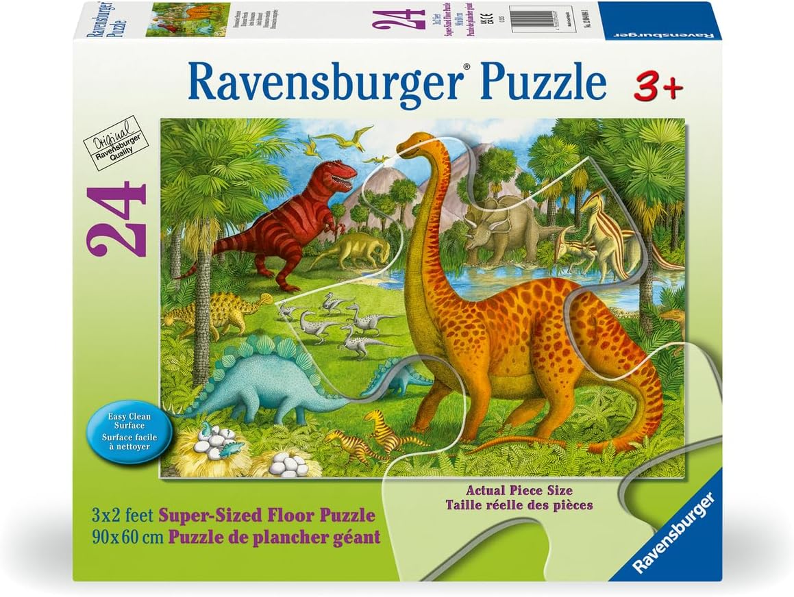 Ravensburger Dinosaur Pals - 24 Piece Floor Puzzle for Kids | Promotes Problem Solving Skills | Family-Friendly Fun | Sustainable Construction