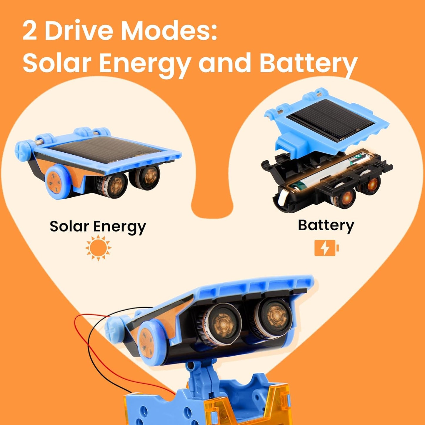Sillbird Solar Robot Building Kit STEM Gift for Boys Aged 8-12, 12-in-1 DIY Science Educational Robotic Toys for Kids Teens Birthday, Powered by the Sun with 190 Pieces