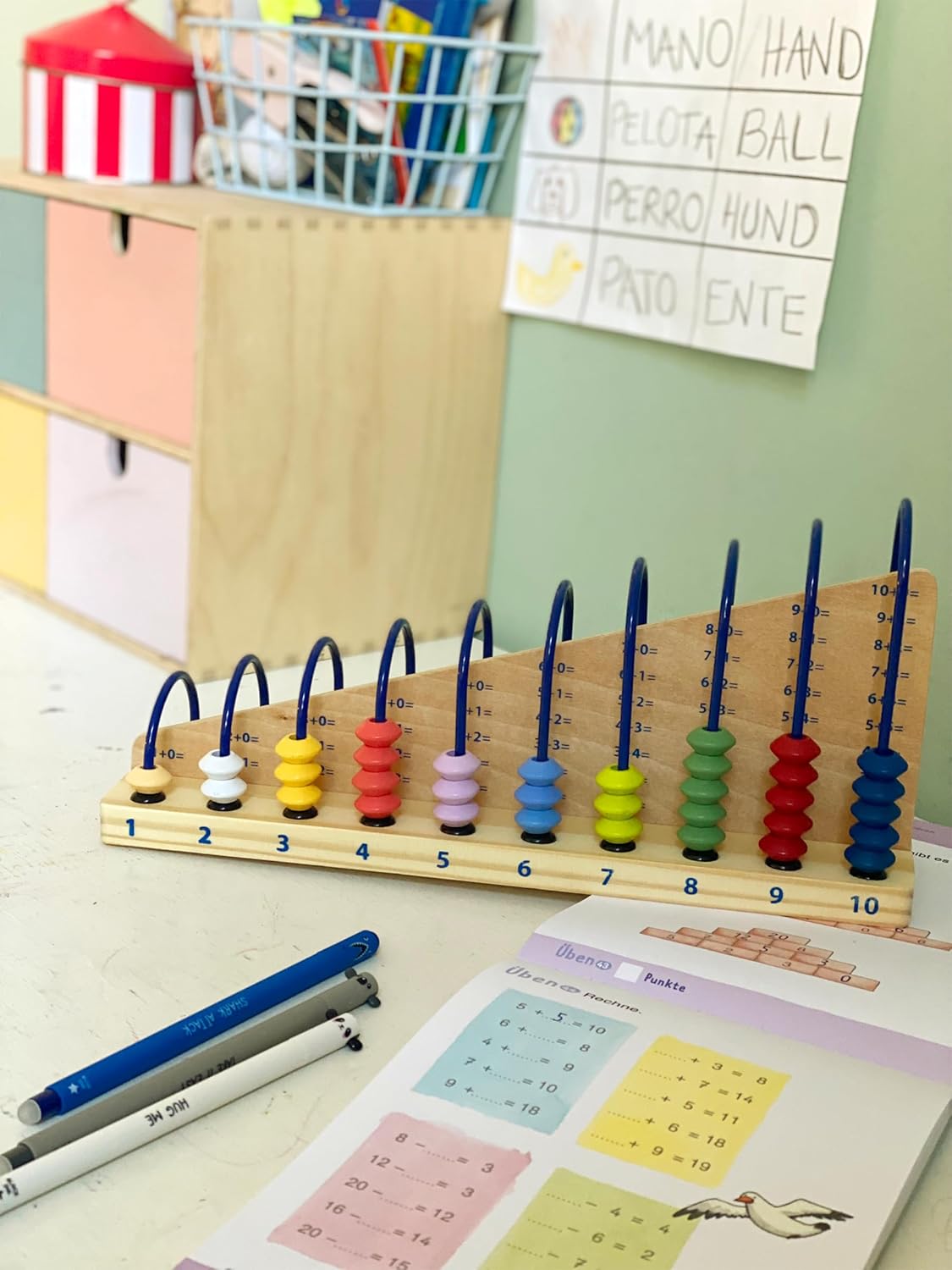 Wooden Abacus by Small Foot – Classic Educational Counting Toy Bead Counter – Early Learning Logic, Quantities, Addition, Subtraction – Develops Motor Skills and Logical Thinking - Age 4+ Years