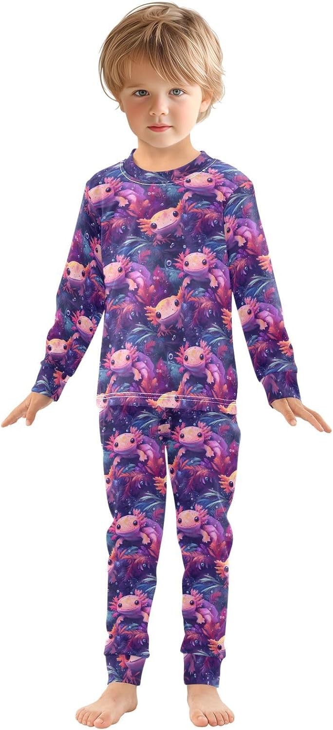 ALAZA Shark Starfish Palm Tree 2 Piece Pajama Set Long Sleeve Top and Pants Sleepwear Unisex - Colors A