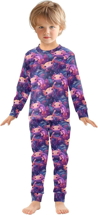 ALAZA Shark Starfish Palm Tree 2 Piece Pajama Set Long Sleeve Top and Pants Sleepwear Unisex - Colors A
