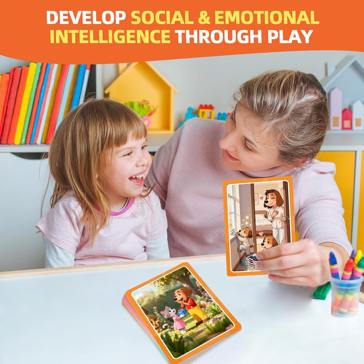 Speech Therapy Materials, Who What Why Conversation Cards for Kids – Learning Game for Social Skills, Emotional Intelligence & Critical Thinking, Sequencing Game & Articulation Materials, Ages 4+