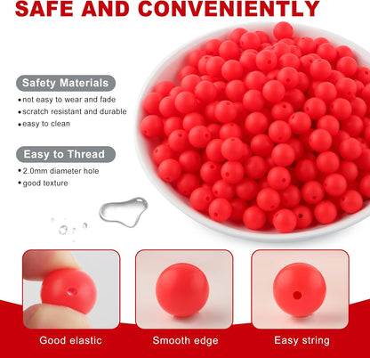 65Pcs 19mm Silicone Beads for Keychain Making Bracelet Necklace, Bulk Round Silicone Beads for Pens（Christmas Green） - Colors B