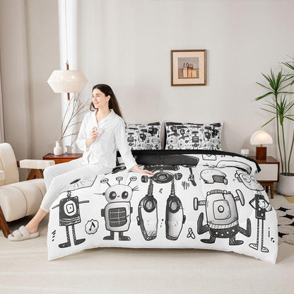 Erosebridal Chemistry Comforter Set with Sheets Full Size Periodic Table of Elements Bed in A Bag 7 Piece Science Chemistry Lovers Bedding Set for Kids Boys Children Bedroom Modern Black Bed Sets