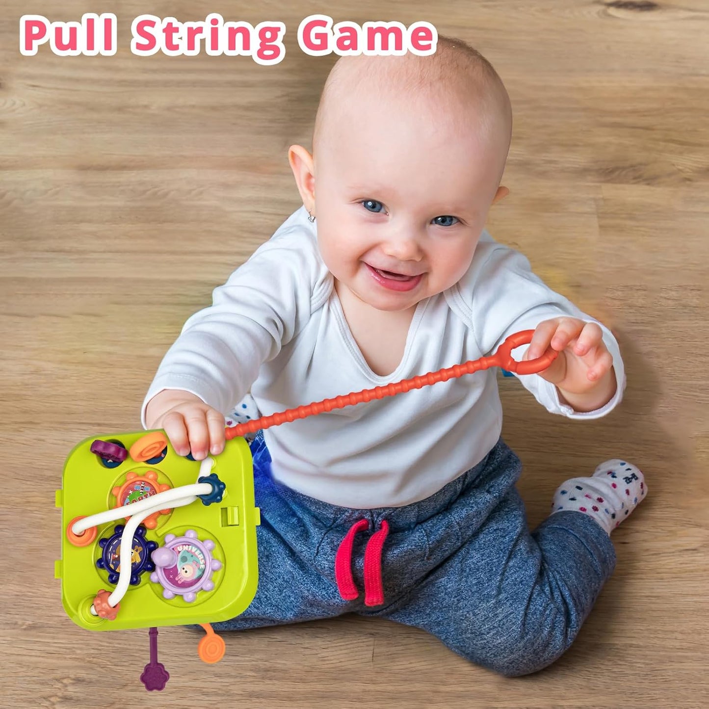Aprilwolf Montessori Sensory Cube for Toddlers 18 Months + | Educational Activity Center with Elastic Sides | Baby Learning Toys, Wonderful Gift for Birthday Boys & Girls