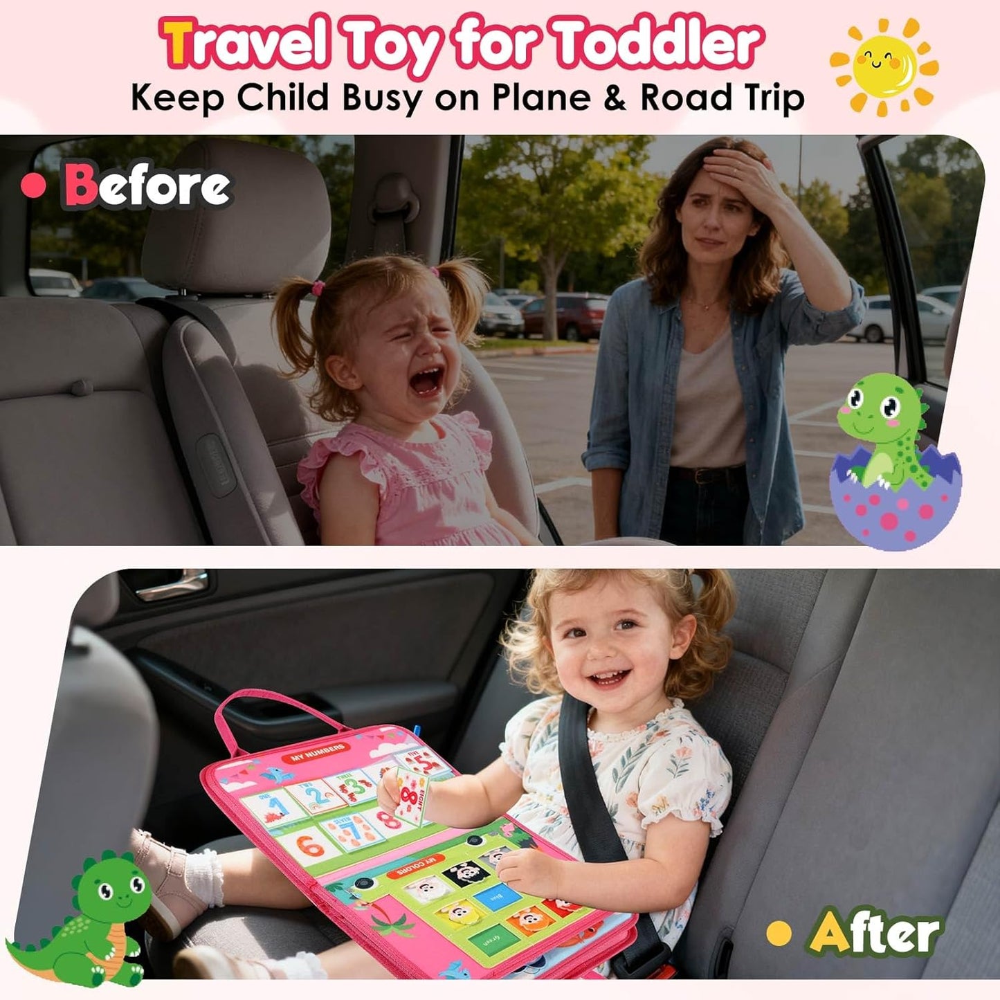 GOLIYEAN Toddler Busy Board - Montessori Toys for Toddler Boy Girl Birthday Gifts, Educational Learning Sensory Busy Book for Toddlers, Quiet Activity Books for Toddlers, Travel Toys for Airplane Car
