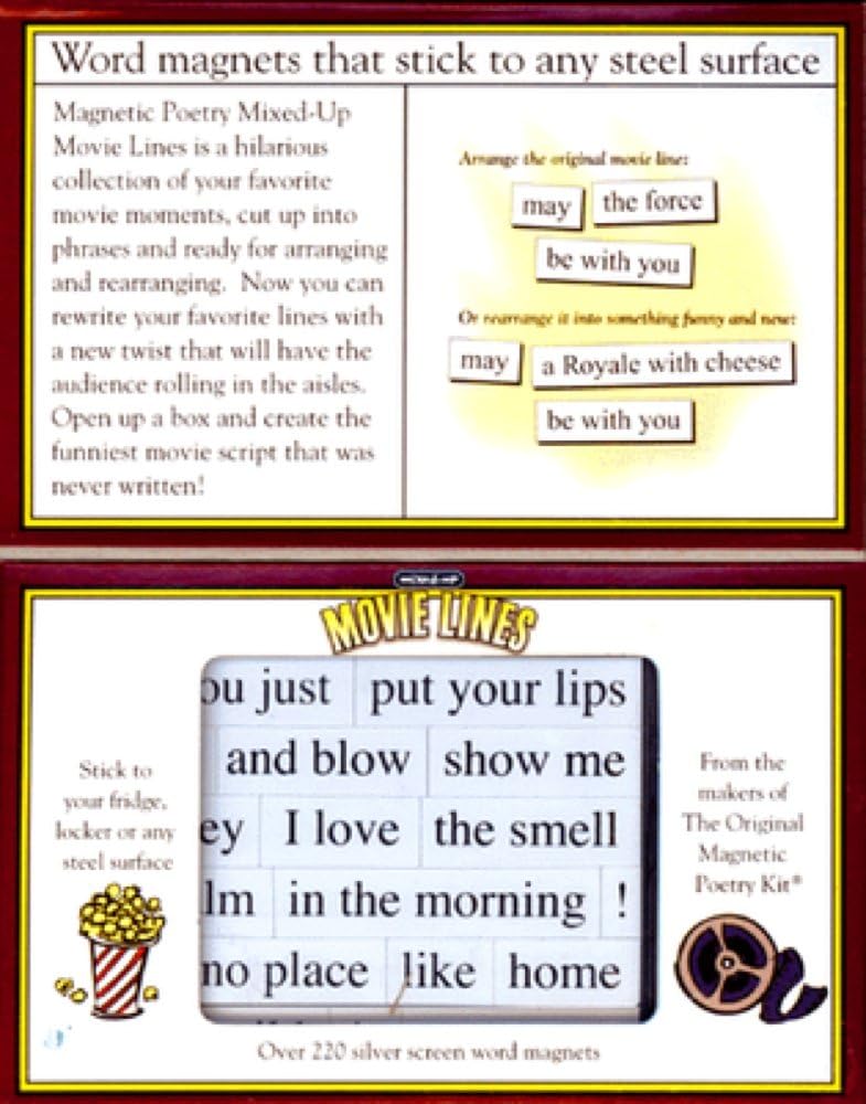 Magnetic Poetry - Mixed-Up Movie Lines Kit - Words for Refrigerator - Write Poems and Letters on the Fridge - Made in the USA