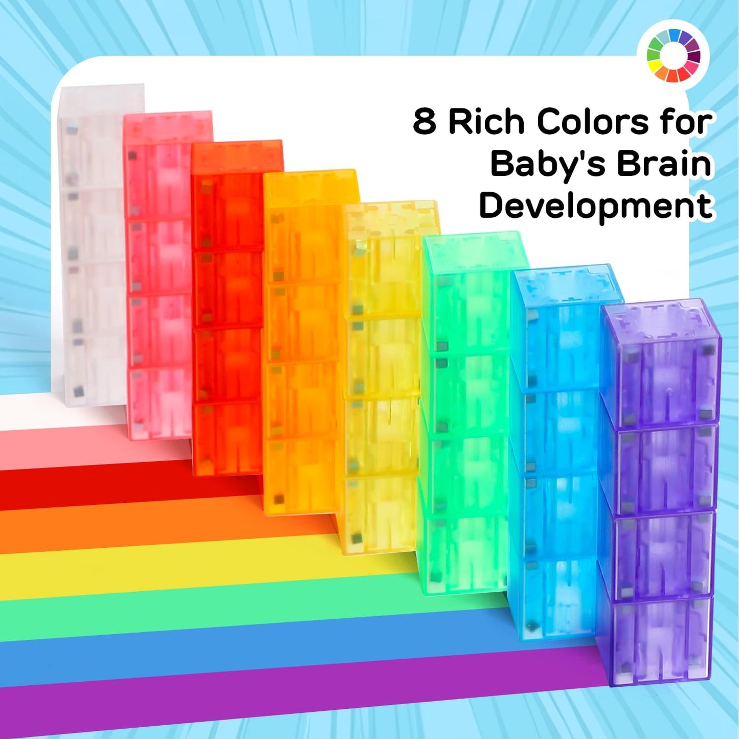64PCS Magnetic Blocks, Magnetic Building Blocks for Kids Ages 3 4 5 6 Year Old, Magnet Cubes, Autism Montessori Toys, Preschool STEM Educational Sensory Magnet Toys Gifts for Kids 3-5 4-8