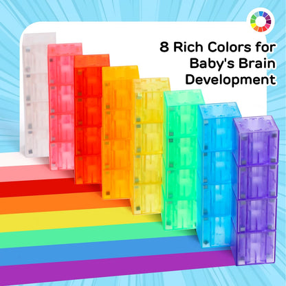 64PCS Magnetic Blocks, Magnetic Building Blocks for Kids Ages 3 4 5 6 Year Old, Magnet Cubes, Autism Montessori Toys, Preschool STEM Educational Sensory Magnet Toys Gifts for Kids 3-5 4-8