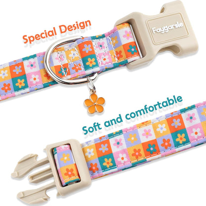 Faygarsle Dog Collar for Small Medium Large Dogs Colorful Puppy Collars for Female Dogs Toy Building Blocks Patterned Pet Collars for Summer Spring Wedding Puppy Girl Dog Collar M