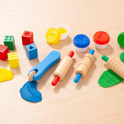 Melissa & Doug Shape, Model, and Mold Clay Activity Set - 4 Tubs of Modeling Dough and Tools