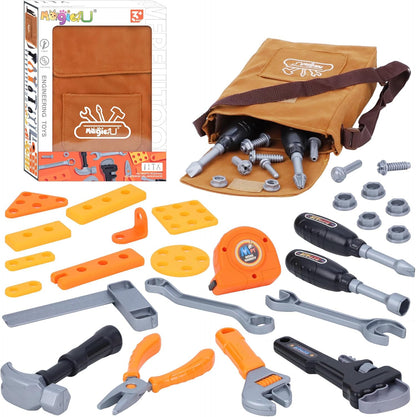 Kids Tool Set,MAGIC4U Toddler Tool Set with Tool Bag,11 Tools Equipements,Pretend Play Construction Kits for Kids Age 3-6 Years Old,Toddler Boy Toys