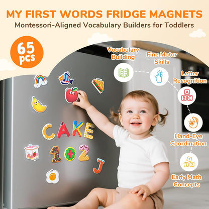 JoyCat Fridge Magnets for Toddlers & Kids – 26 Cute A-Z Objects, Large Magnetic Refrigerator Toys, Fun Educational Learning Gifts for Girls and Boys 2 3 4 5 Years Old