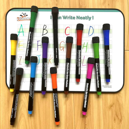 Channie’s Dry Erase Flashcards & Marker Set – Reusable Alphabet & Number Writing Practice Kit for Kids – Homeschool & Classroom Handwriting Resource
