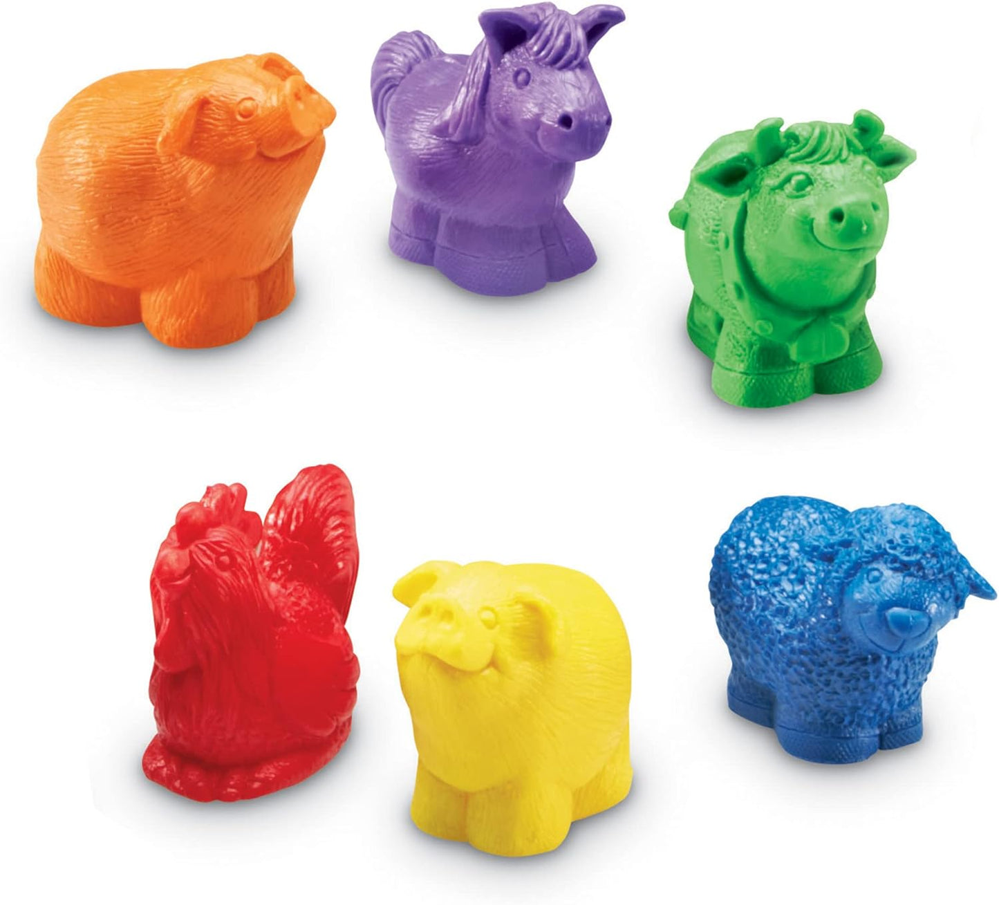 Learning Resources Jumbo Farm Counters, Farm Animals - 30 Pieces, Ages 18+ months Toddler Learning Toys, Preschool Toys, 5 Animals in 6 Colors