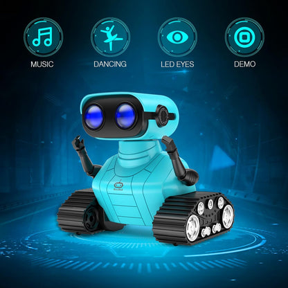 ALLCELE LED RC Robot Toys for Girls with Programming, Music, Demo and LED Function, Remote Control Robot Toy, Gift for Girls 3-8 Years Old Blue Pink