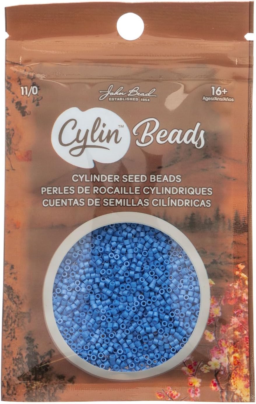 John Bead 25g Cylin Beads Opaque Turquoise Green 11/0 Glass Cylindrical Seed Beads for Jewelry Bracelets Necklaces Earrings Making Embroidery