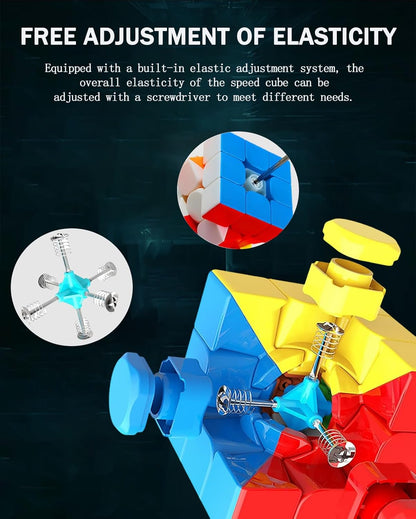 CFMOUR Speed Cube 3x3x3 - Moyu Meilong 3C, Stickerless Magic Cube 3x3, Fast Smooth Turning Vivid Colour 3D Puzzle Brain Toy Travel Games, Turns Quicker Than Original