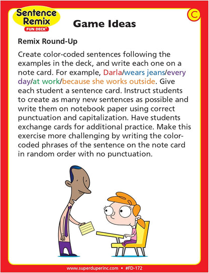 Super Duper Publications | Sentence Remix Fun Deck Reading Comprehension Flash Cards | Educational Learning Resource for Children