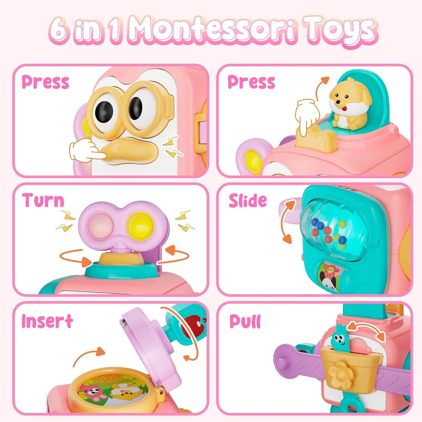 OSIMILY Montessori Toys for 1 Year Old, Busy Cube for 1 Year Old Boy Gifts,Sensory Toys for Toddlers 1-3,Fine Motor Skills Educational Toys,Birthday Gift for Baby Aged 6, 9, 10, 12, 18 Months