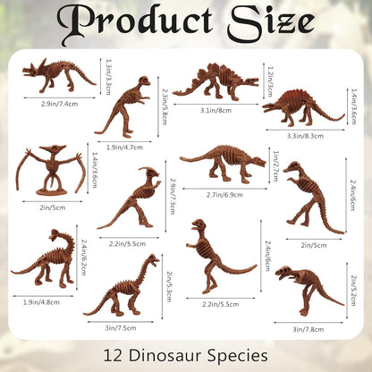 30 PCS Dinosaur Fossil Skeletons, Assorted Dinosaur Skeleton Toys Figures for Science Play Dino Sand Dig Party Favor Decorations (Dino skeletonD)