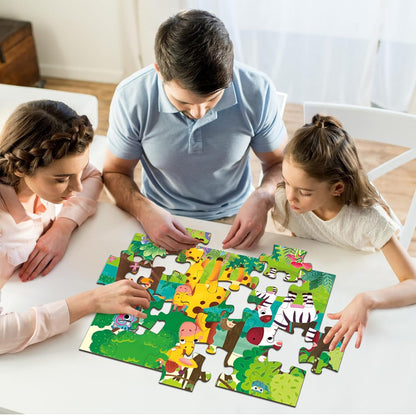 Jumbo Floor Puzzle for Kids, Large Jigsaw Puzzles 24 Piece for Kids Ages 3-5,Preschool Learning & Education Toys, Gifts for 4-8 Year Old Boys and Girls (Jungle Animals)