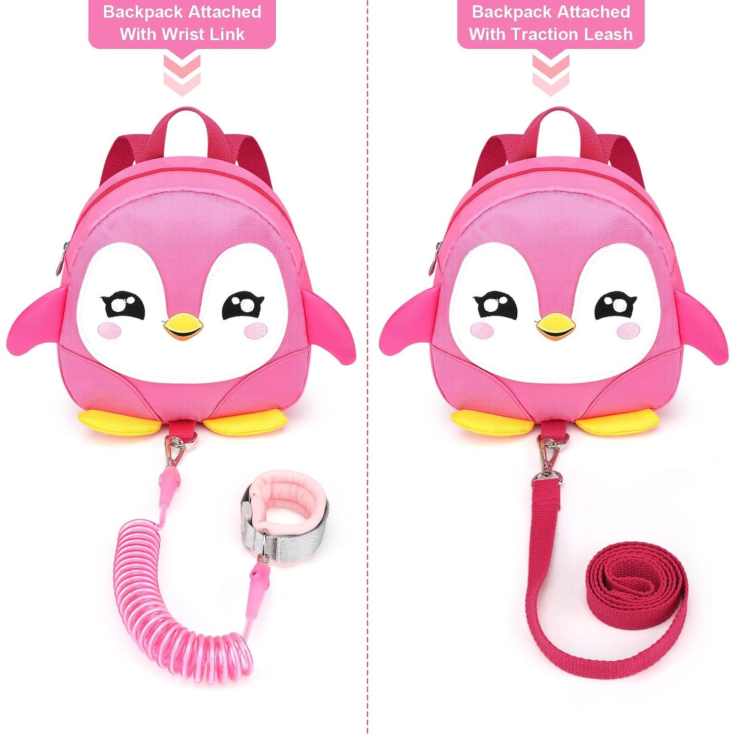 Accmor Toddler Harness Backpack Leash, Cute Dinosaur Backpacks with Anti Lost Wrist Link, Cute Mini Child Backpack Wristband Tether Strap and Protection Leashes for Boys Girls Aged 1-3 Years