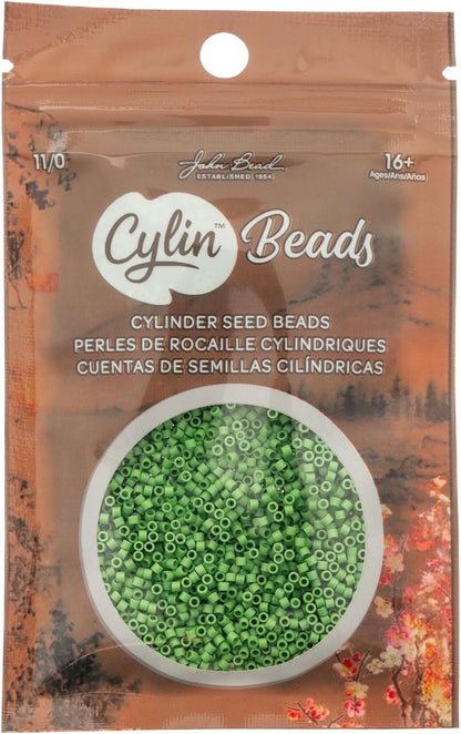 John Bead 25g Cylin Beads Opaque Turquoise Green 11/0 Glass Cylindrical Seed Beads for Jewelry Bracelets Necklaces Earrings Making Embroidery