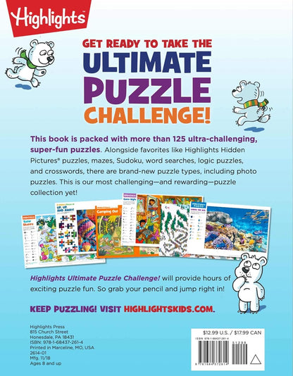 Ultimate Puzzle Challenge!: 125+ Brain Games for Kids, Mazes, Brain Teasers, Word Searches, Crossword Puzzles, Sudoku, Logic Puzzles and More, Kids Activity Book (Highlights Jumbo Books & Pads)