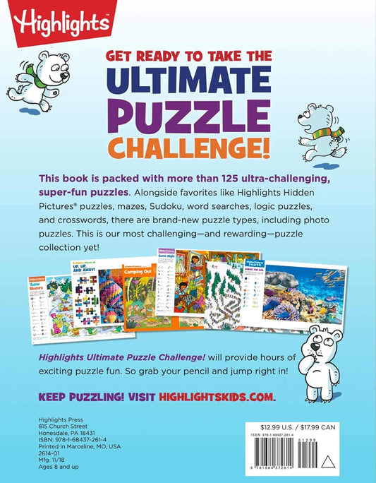 Ultimate Puzzle Challenge!: 125+ Brain Games for Kids, Mazes, Brain Teasers, Word Searches, Crossword Puzzles, Sudoku, Logic Puzzles and More, Kids Activity Book (Highlights Jumbo Books & Pads)