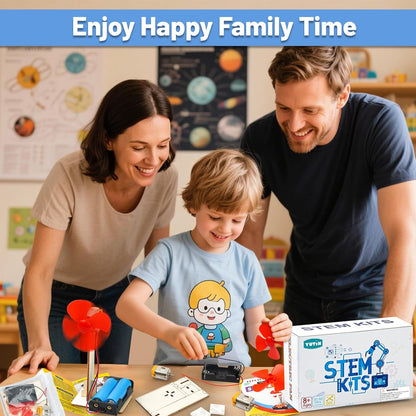 6 STEM Science Kits for Kids Age 8-12, STEM Building Toys for 8-10 Year Girls Boys Wood Crafts, Electric Fan Experiments Activities Circuit Projects, Bulk Summer Gifts for Kids Classroom Party Favors
