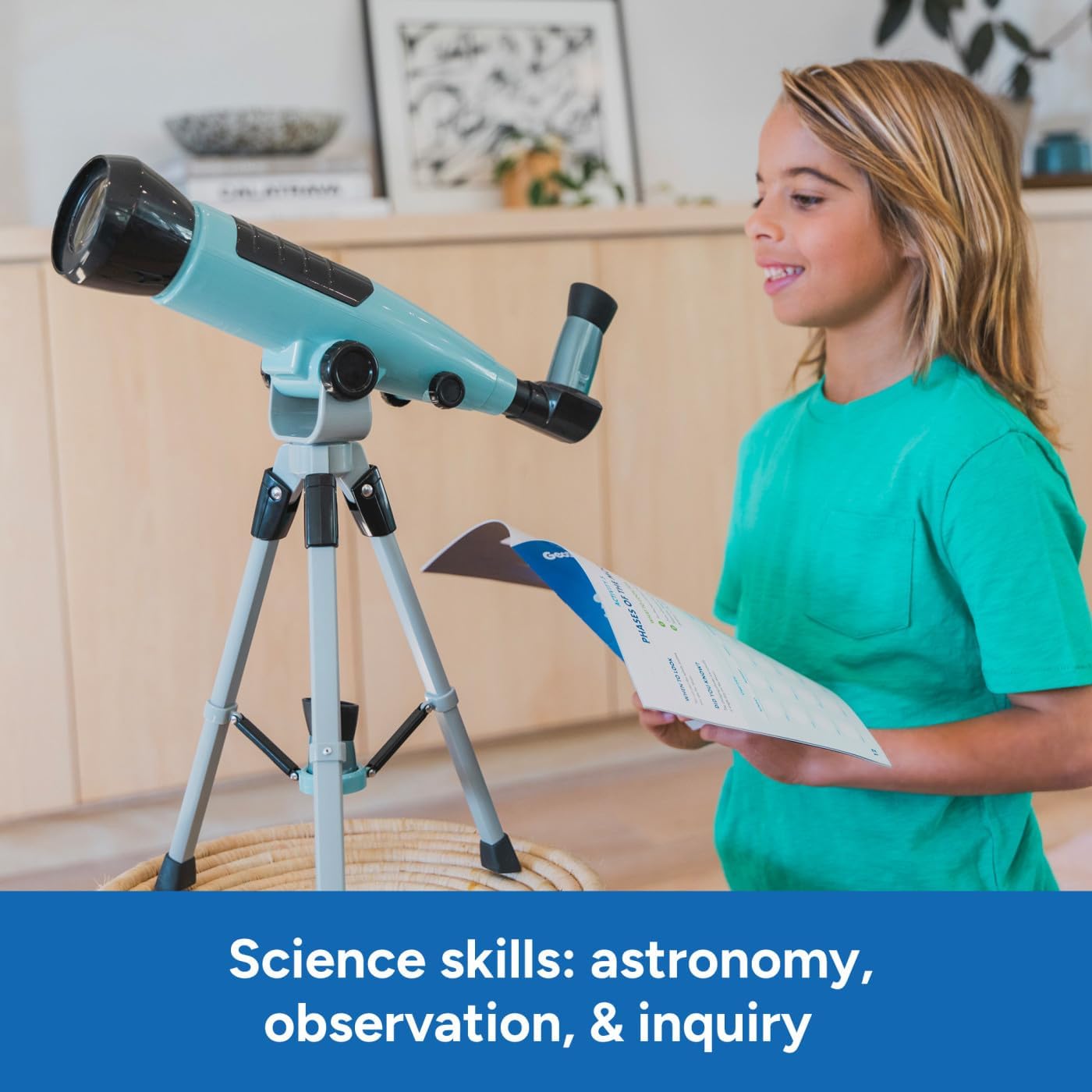 Educational Insights GeoSafari Starview Telescope - Kids Telescope for Beginners, Beginner Astronomy Telescopes, Stargazing & Viewing Planets, Home or Classroom Set, Space & STEM Gifts for Ages 7+