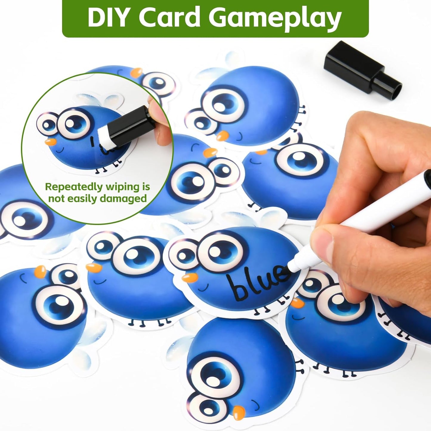 Sight Words Learning Game, Dolch Word Literacy & DIY Swat Educational Game with Dry Erase Flying Cards Montessori Spelling Toys for Kids Classroom Essentials School Supplies, Back to School