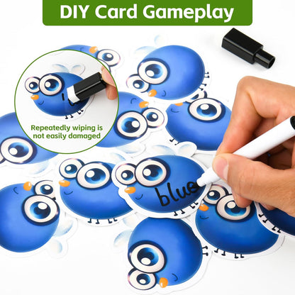 Sight Words Learning Game, Dolch Word Literacy & DIY Swat Educational Game with Dry Erase Flying Cards Montessori Spelling Toys for Kids Classroom Essentials School Supplies, Back to School