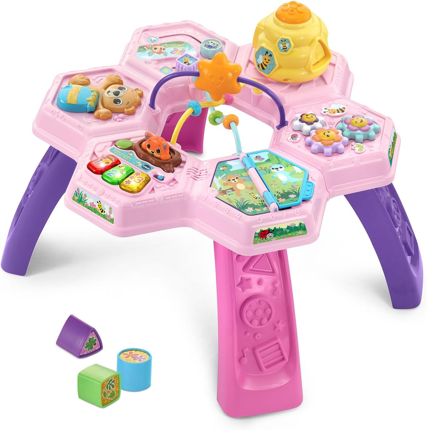 VTech Buzz and Learn Activity Table with Seven Interactive Play Zones, Blue