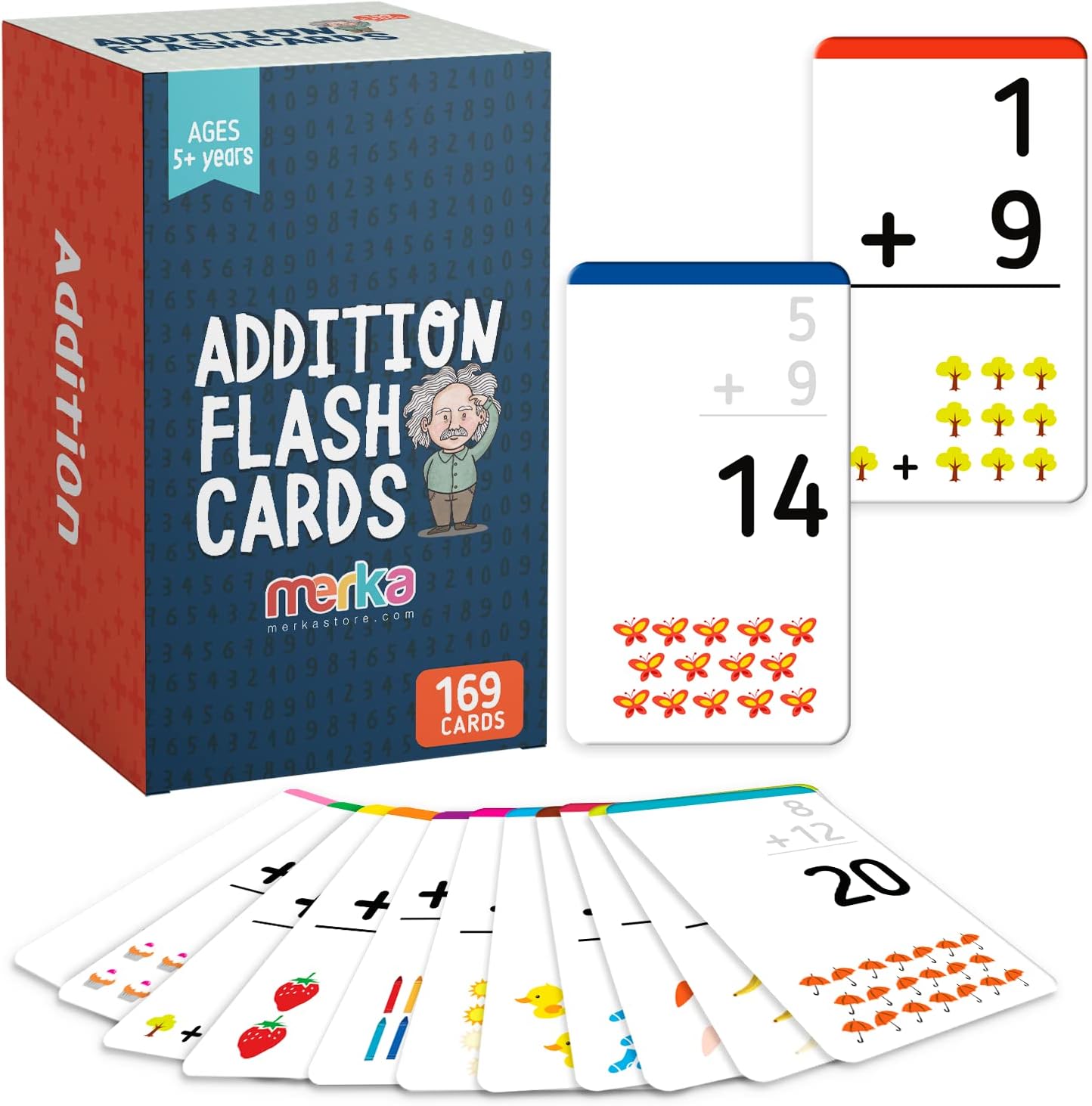 merka Math Flash Cards, 169 Flashcards in Total, Multiplication Learning Mathematics, Create Game for Kids, Classroom and Homeschool Toys, 1st to 4th Graders, Ages 4-14