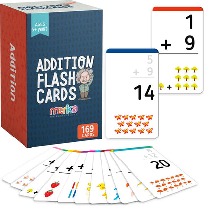 merka Math Flash Cards, 169 Flashcards in Total, Multiplication Learning Mathematics, Create Game for Kids, Classroom and Homeschool Toys, 1st to 4th Graders, Ages 4-14