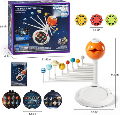 Science Can Solar System for Kids, Talking Astronomy Solar System Model Kit, Planetarium Projector with 8 Planets STEM Space Toys for 3 4 5+ Years Old Boys Girls