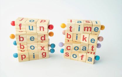 Montessori Reading Blocks & Flash Cards Set – Learn to Read CVC Word Games for Toddlers 2-4 – Short Vowel Spinning Rods, Phonics Toys, Reading Montessori Toys for 4 Year Old for Preschool & Homeschool