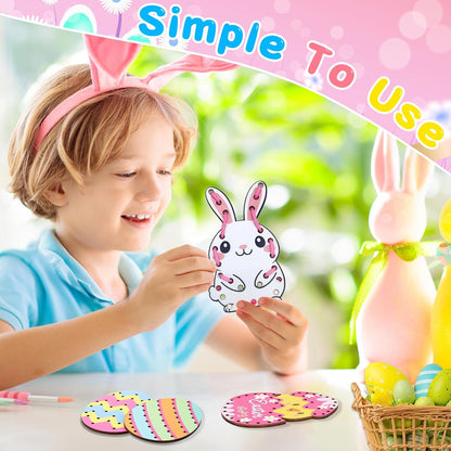 Montessori Wooden-Lacing Cards, Fine Motor Skills, Cute Bear Lacing Cards (Forest)