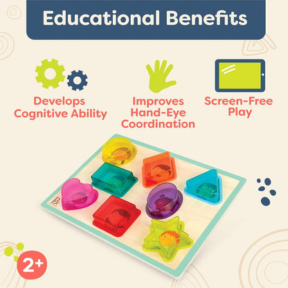 B. toys – Peek & Explore – School BusChunky Puzzle for Toddlers,Educational & Developmental Toys for Kids – 2+ Years