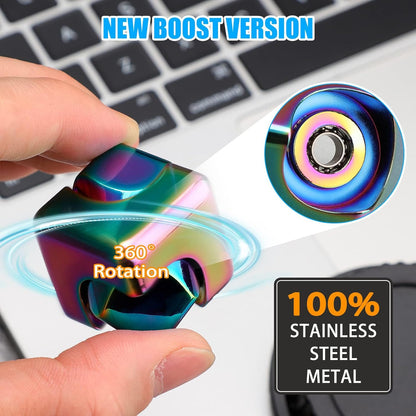 Metal Cube Spinner Fidget Toy Iron Fingertips 3D Puzzle Gyro Gear Sensory Anti Stress Relief Educational Games for Kids Adults