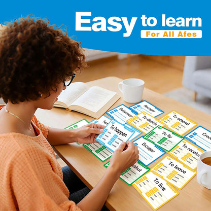 Quilinz 280 Spanish Vocabulary Flashcards,Learn Spanish for Adults and Kids Beginners, Verbs Conjugation&Phrases&Sight Words for Everyday Conversation,Bilingual Language Learning Flash Cards