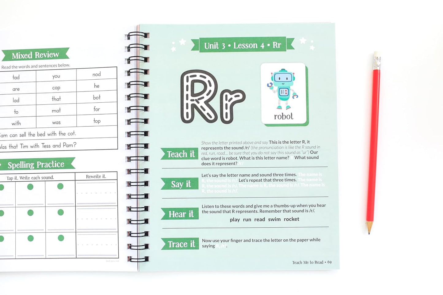 Teach Me to Read: A Parent Guided Student Workbook for Kids to Learn to Read Using Phonics, Decodables and the Science of Reading (Video Tutorials Included)