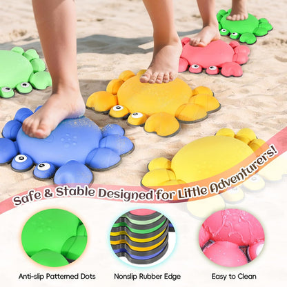 TOPNEW Stepping Stones for Kids, Non-Slip Balance Stepping Stones for Promoting Children's Coordination Skills, Toddler Stepping Stones Obstacle Course for Kids Age 3 4 5 6 7+