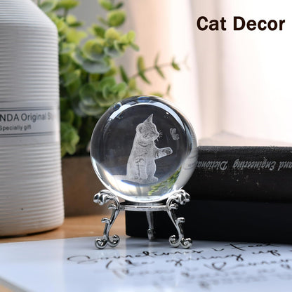 IFOLAINA 3D Solar System Crystal Ball 60mm Laser Engraved Glass Sphere Home Decor with Stand Solar System Planet Model Decor Space Universe Gifts for Astronomy Lovers