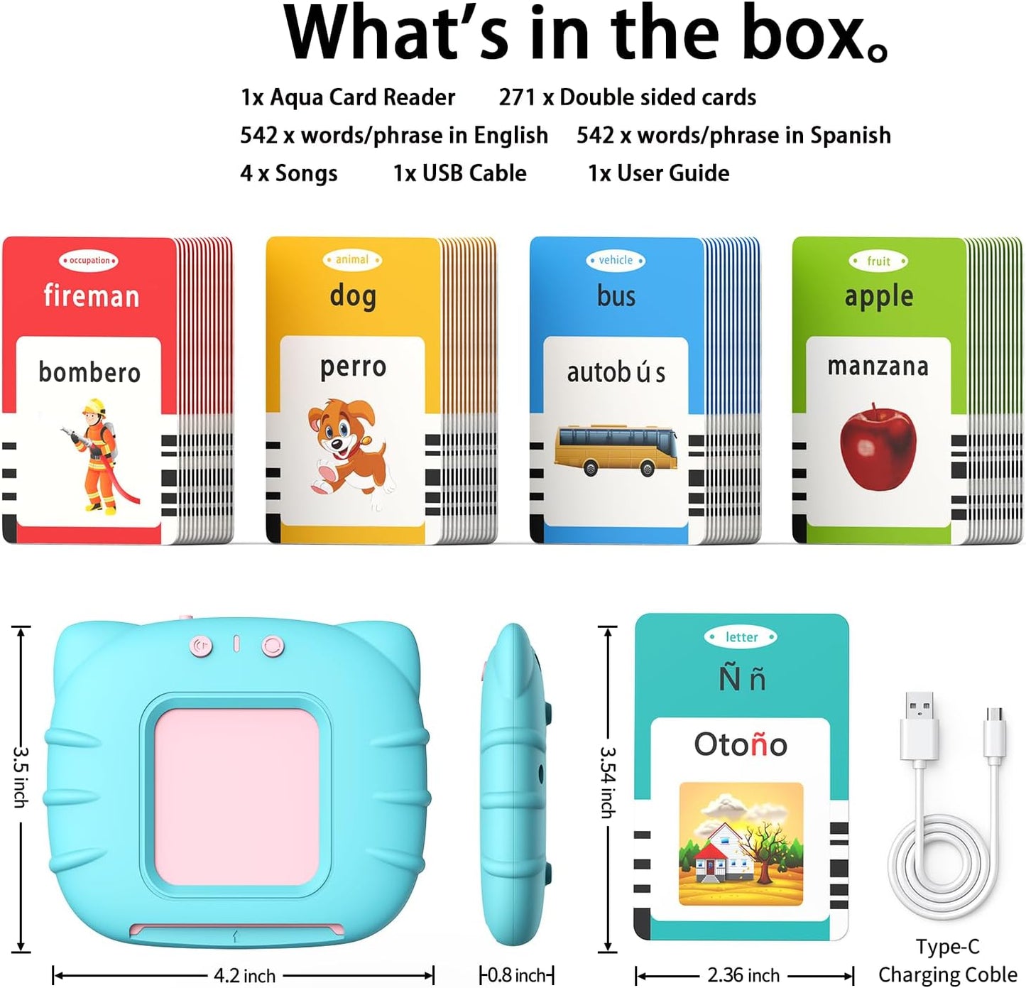 Kidzdo Educational Learning Toys for Toddlers, 540 Sight Words Talking Flash Cards with Music, Montessori Pocket Speech Therapy Toys, Teaching/Birthday Gifts for Ages 2 3 4 5 Years Old Girls (Pink)