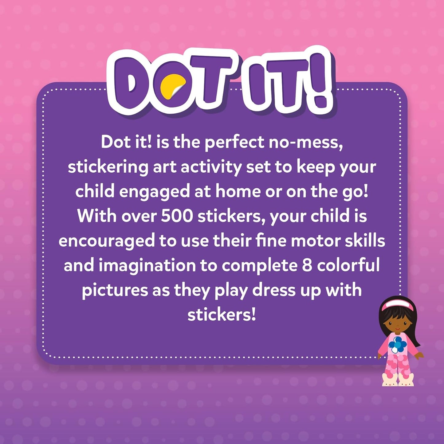 Skillmatics Dot It Sticker Art - Disney Princess, Mess-Free Fun for Kids, 500+ Stickers, Craft Kits, DIY Scrapbooking Activity, Gifts for Girls & Boys Ages 3, 4, 5, 6, 7