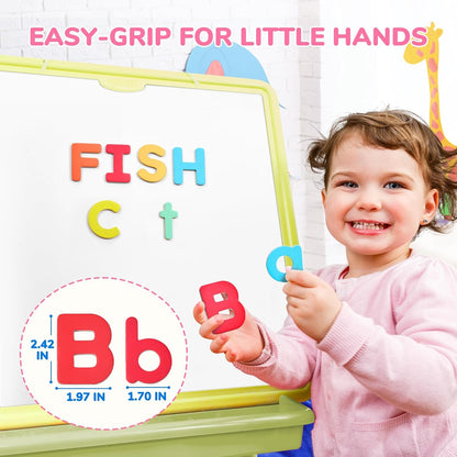 JoyCat Wooden Magnetic Letters and Numbers, Large Size Alphabet ABC 123 Fridge Magnets for Toddlers & Kids, Uppercase Lowercase, Preschool Spelling Learning Refrigerator Gift Toy Set (89 PCS)