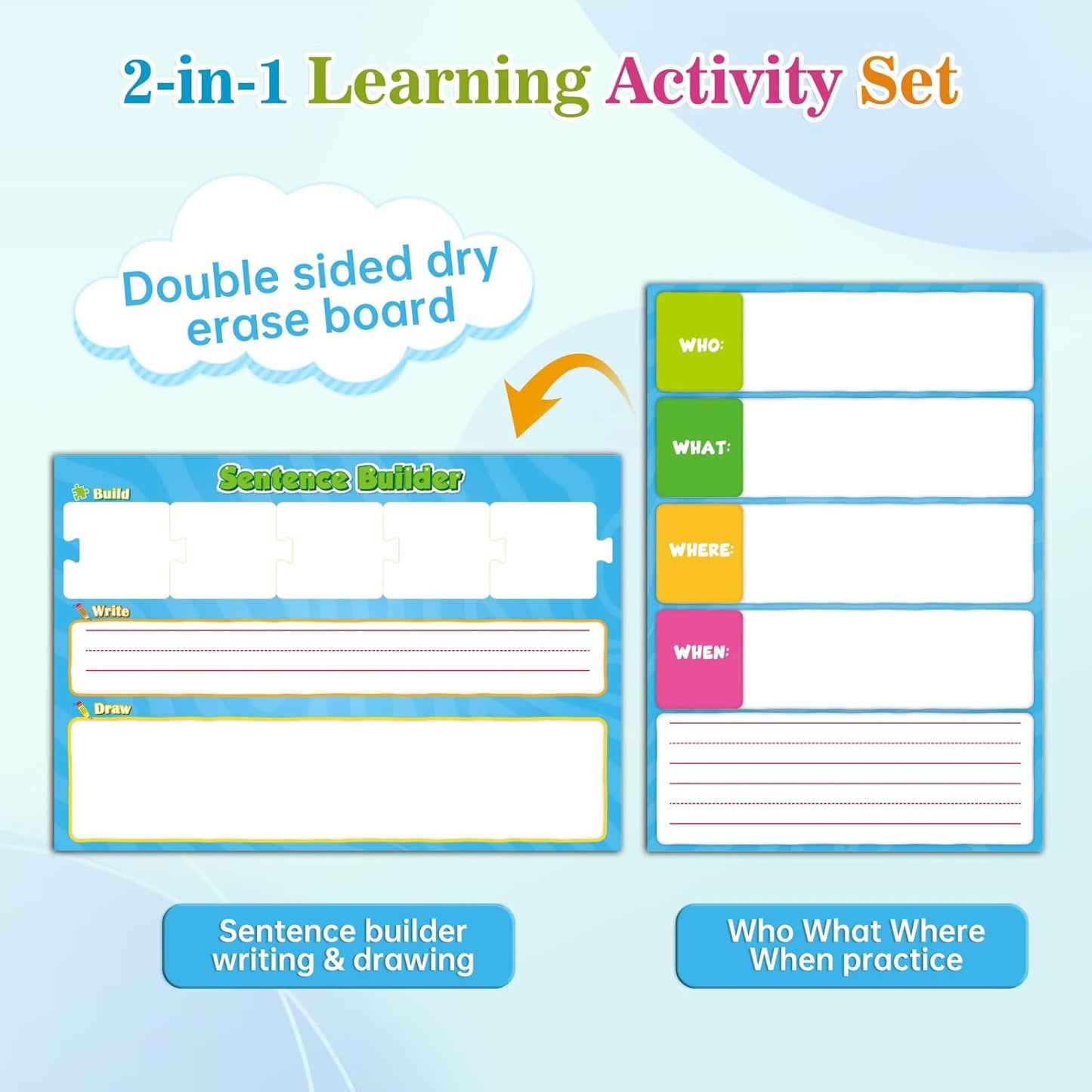 Sentence Building for Kids,Sight Word Puzzles for Kindergarten 1st 2nd Grade,Speech Therapy Materials ESL Special Education Classroom Must Haves Reading Games Learning Activities Homeschool